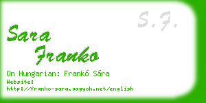 sara franko business card