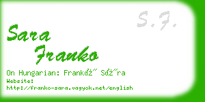 sara franko business card